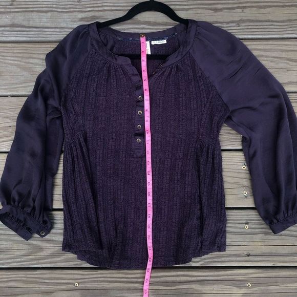 Anthropologie 🐾 Meadow Rue Purple Button Blouse Size XS - Picture 7 of 7